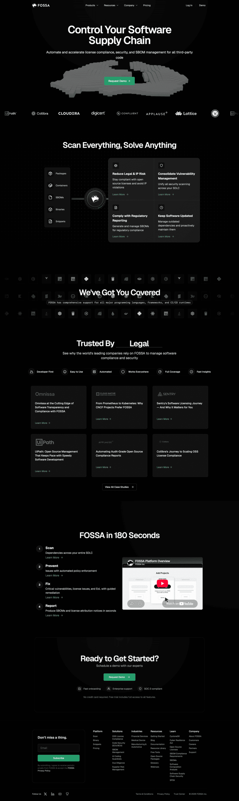 Fossa landing page website preview