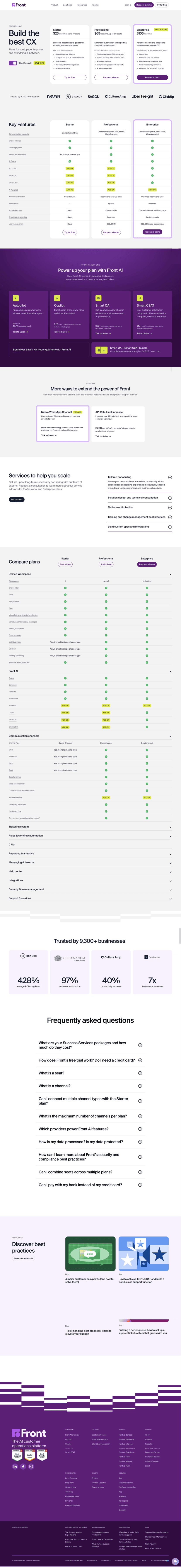 Front pricing website preview
