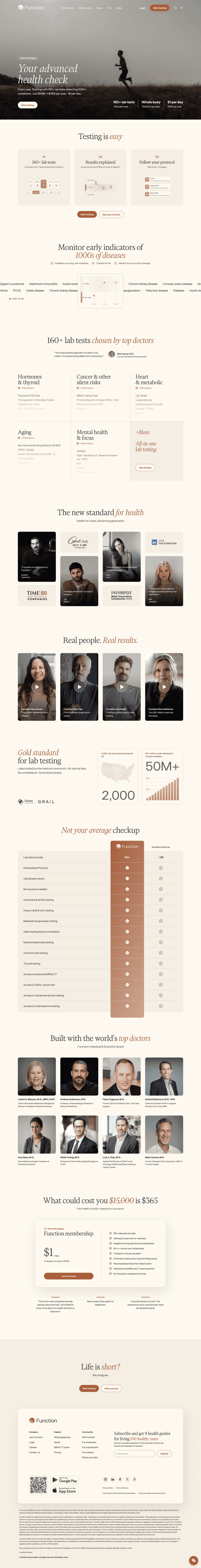 Function landing page website preview