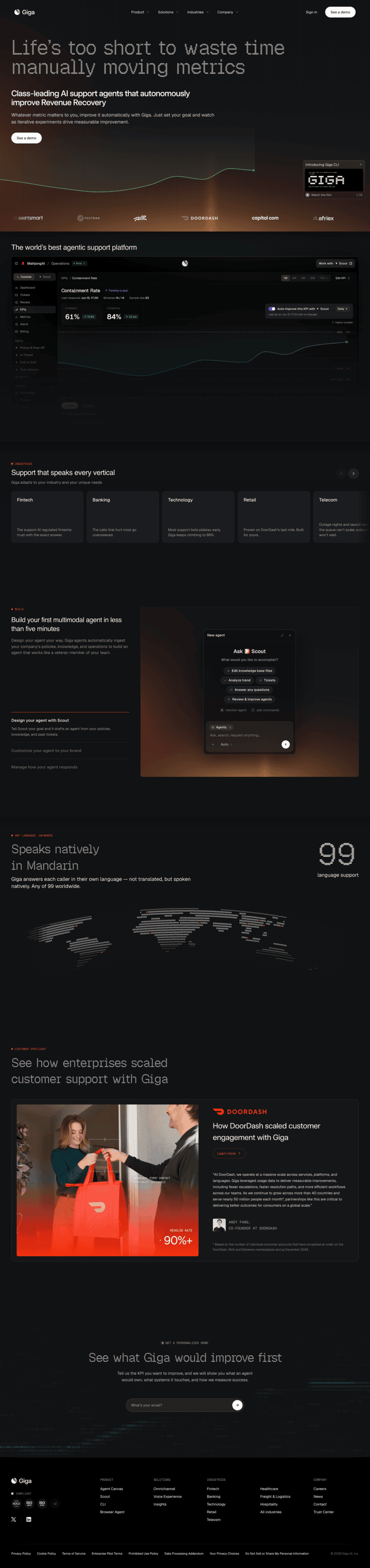 Giga landing page website preview