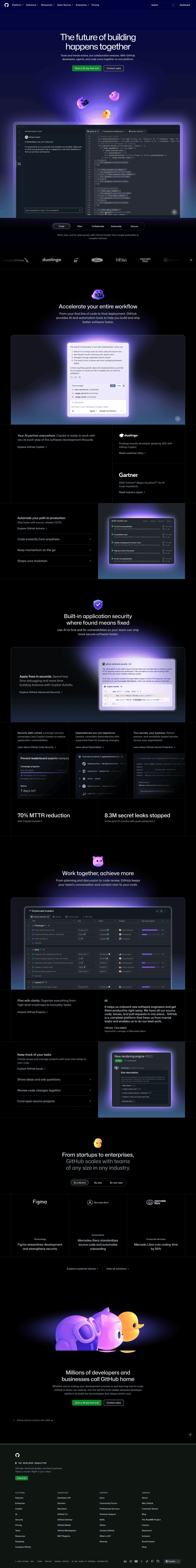 GitHub landing page website preview