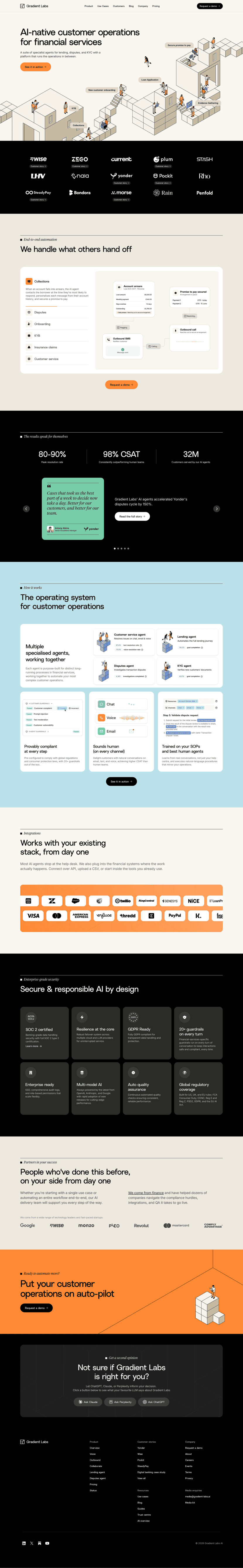 Gradient Labs landing page website preview
