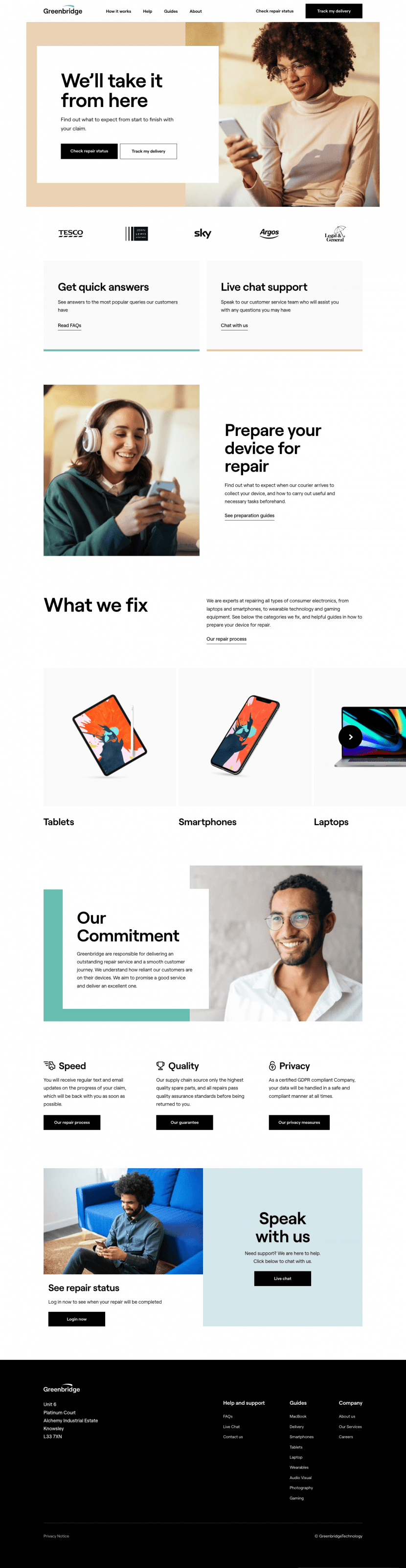 Greenbridge landing page website preview