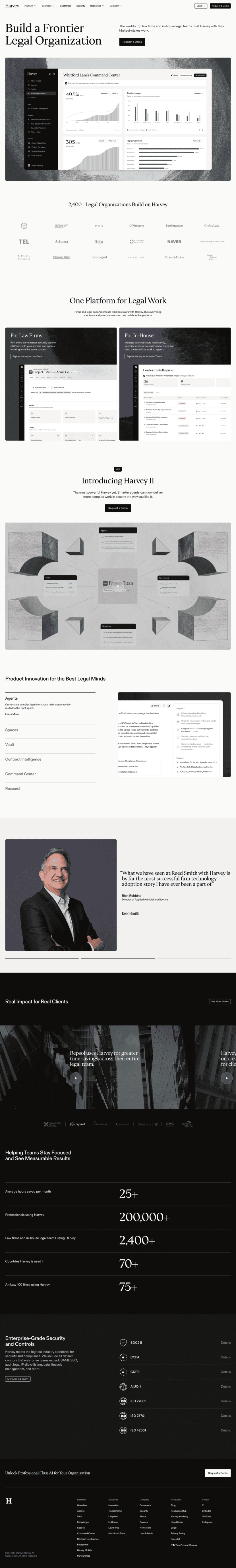 Harvey landing page website preview