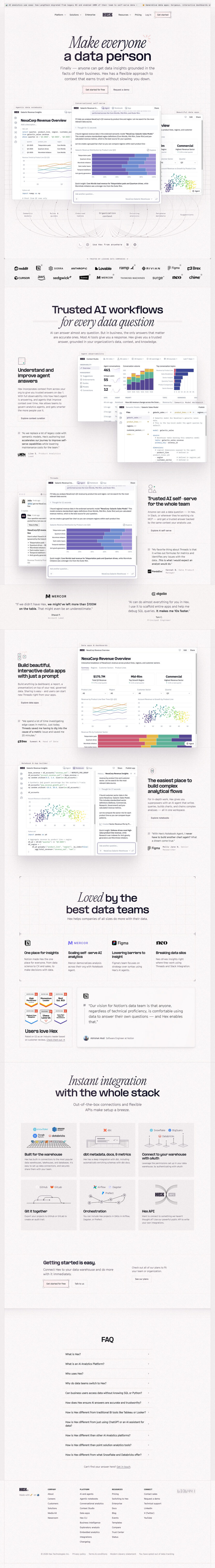 Hex landing page website preview