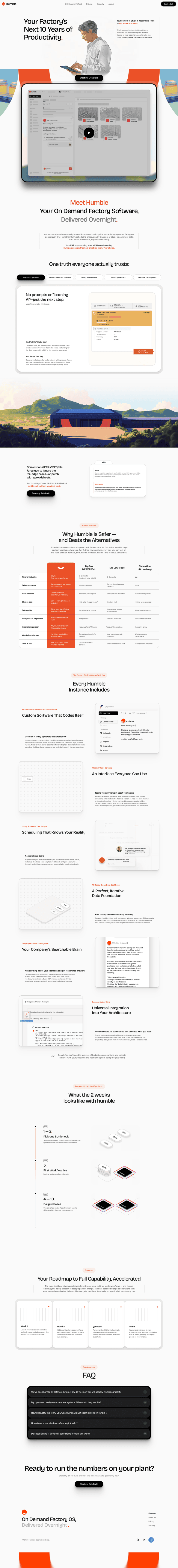 Humble landing page website preview