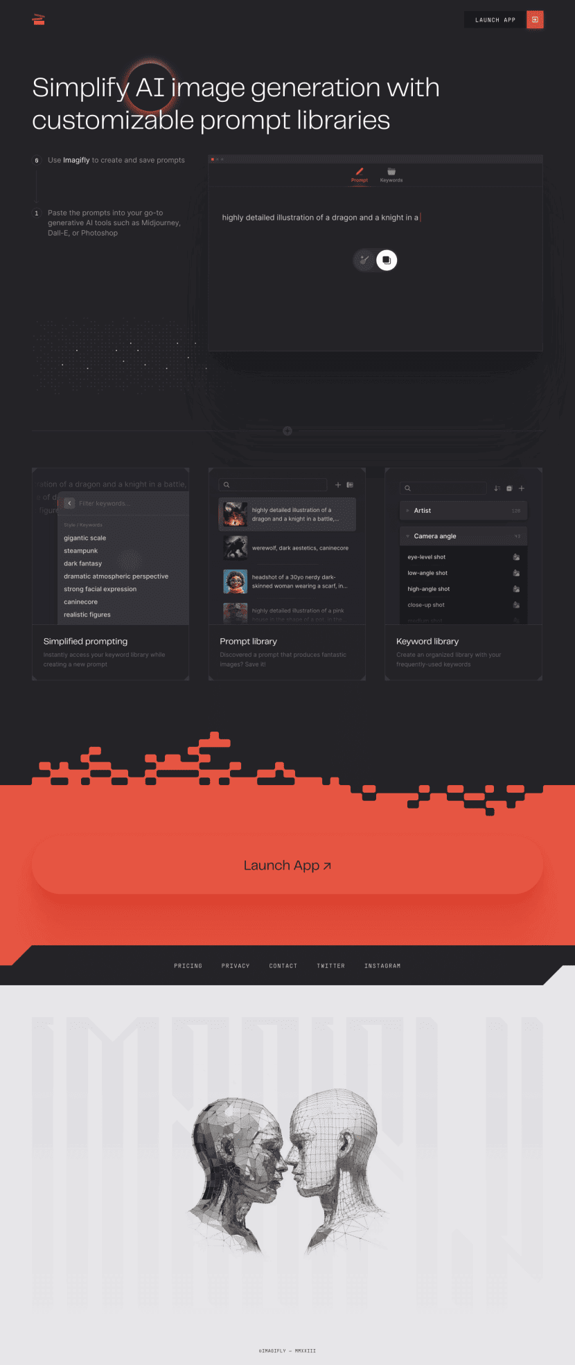 Imagifly landing page full-page website screenshot
