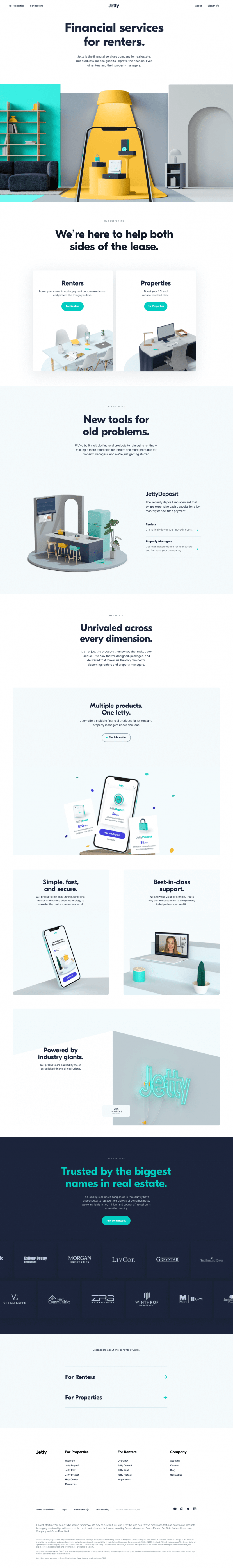 Jetty landing page website preview
