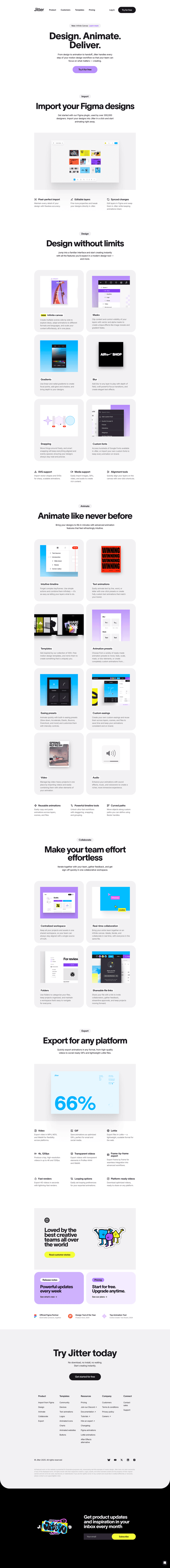 Jitter features full-page website screenshot
