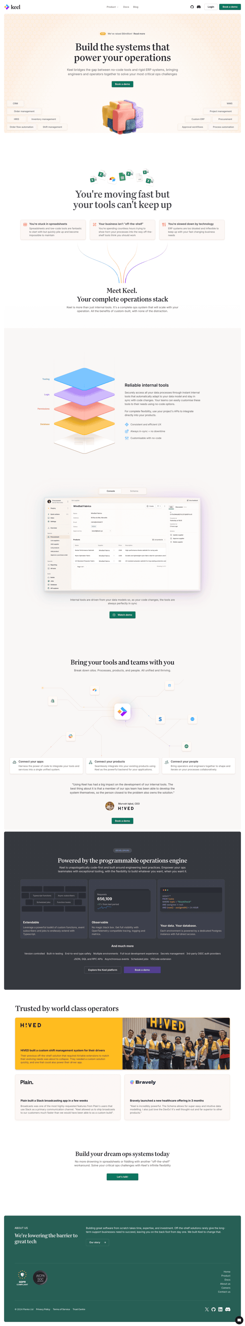 Keel landing page website preview
