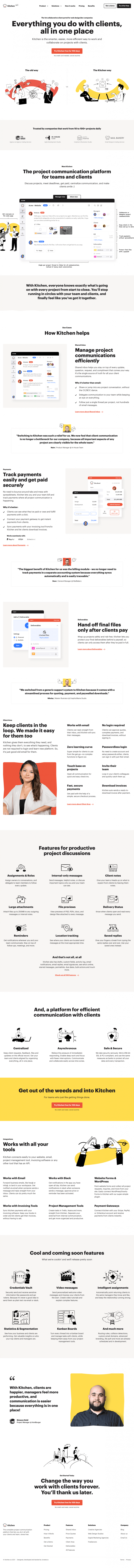 Kitchen landing page website preview