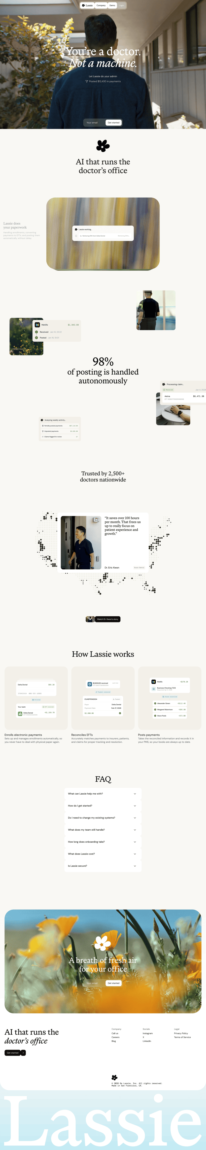 Lassie landing page website preview