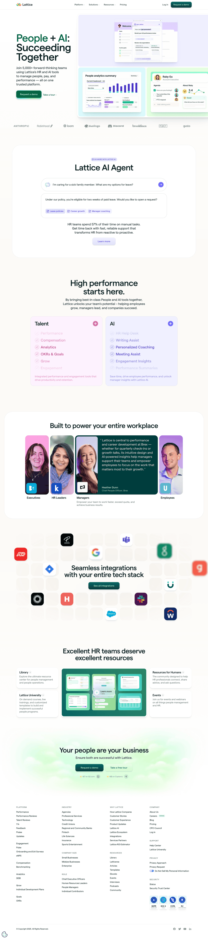 Lattice landing page website preview