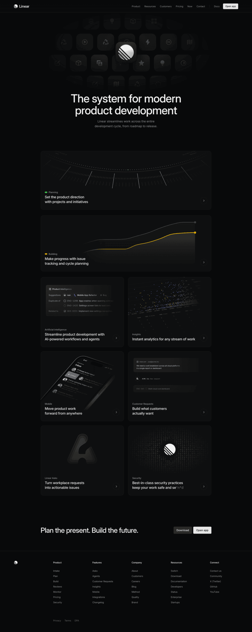 Linear features website preview