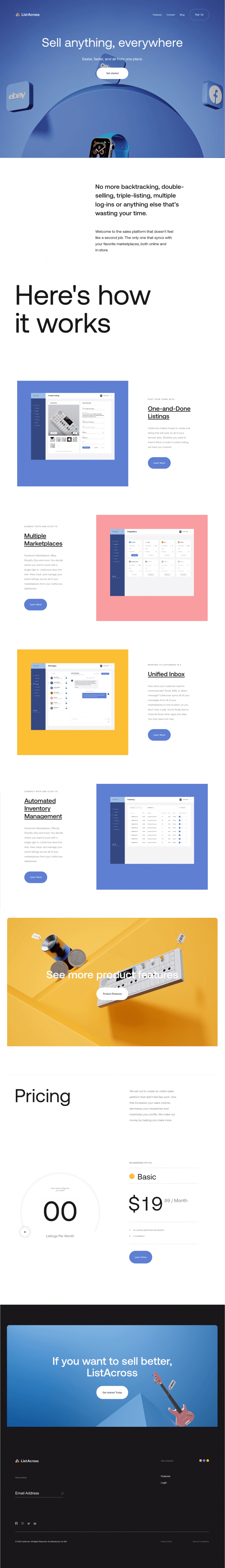 ListAcross landing page website preview