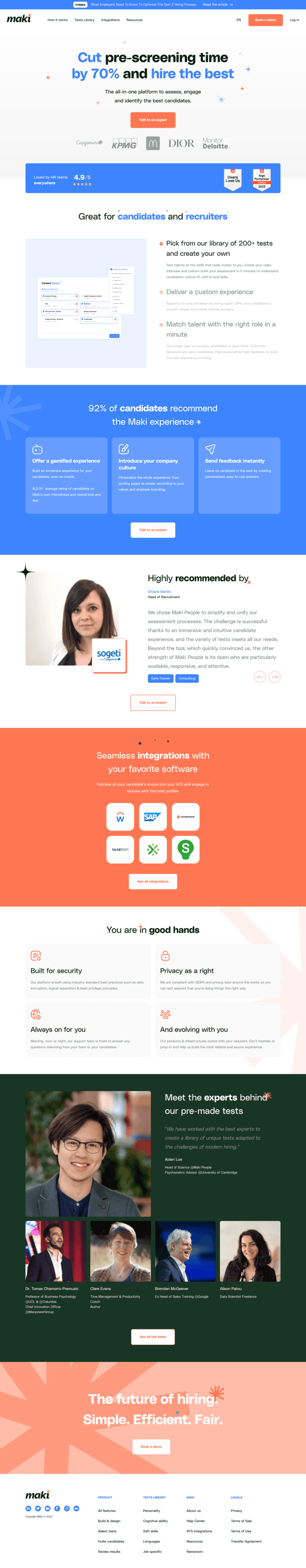 Maki landing page website preview