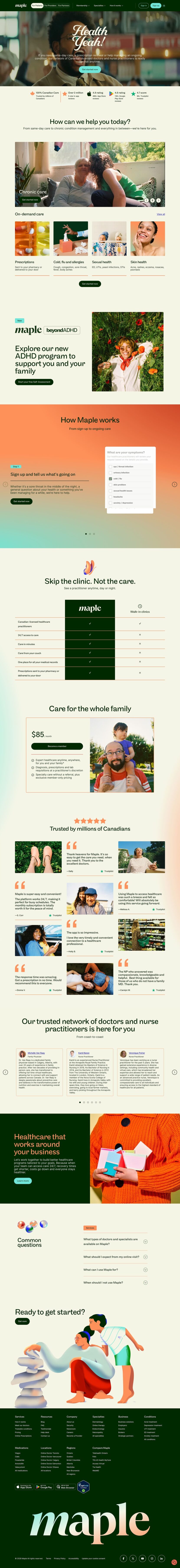 Maple landing page website preview