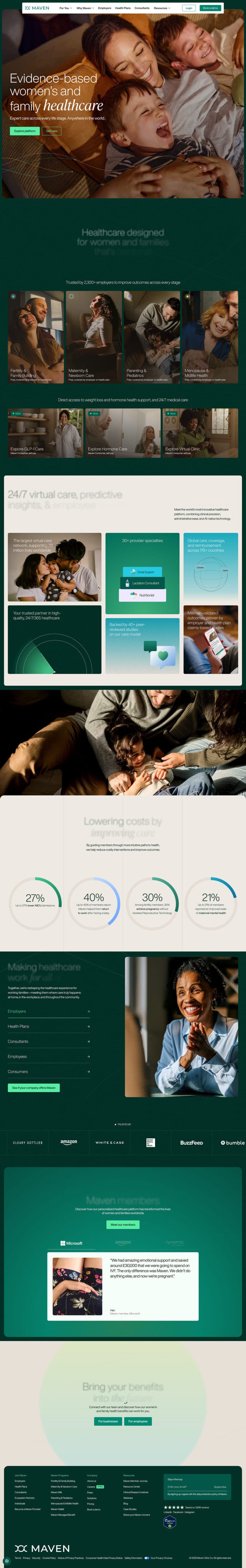 Maven landing page website preview
