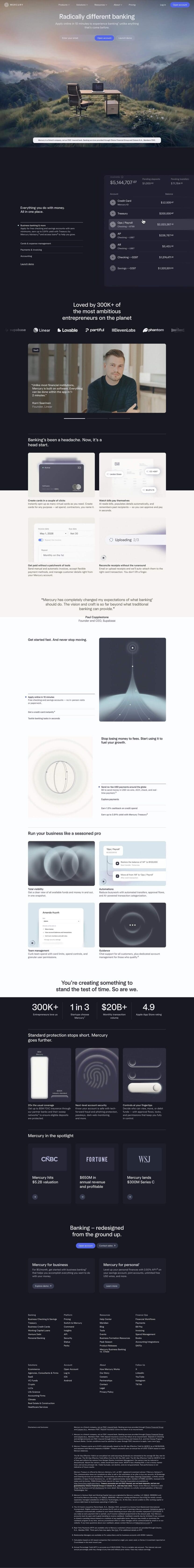 Mercury landing page website preview