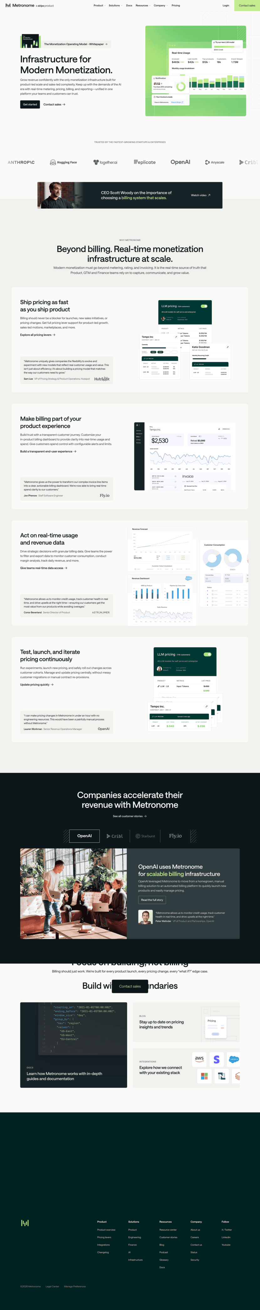 Metronome landing page website preview