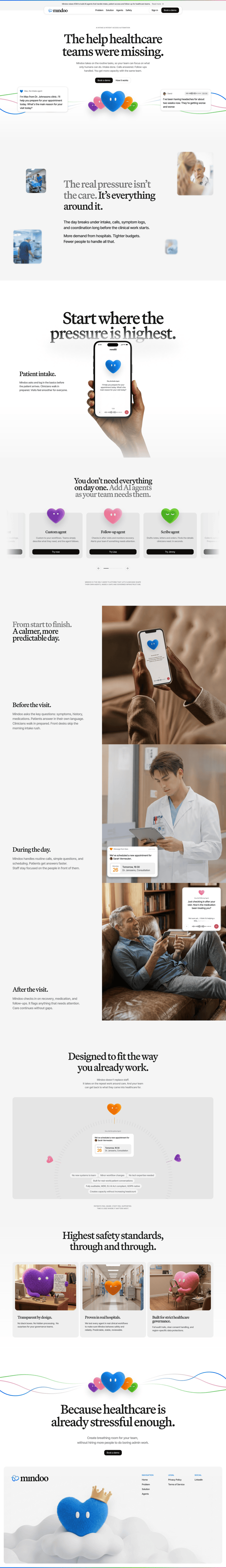 Mindoo landing page website preview