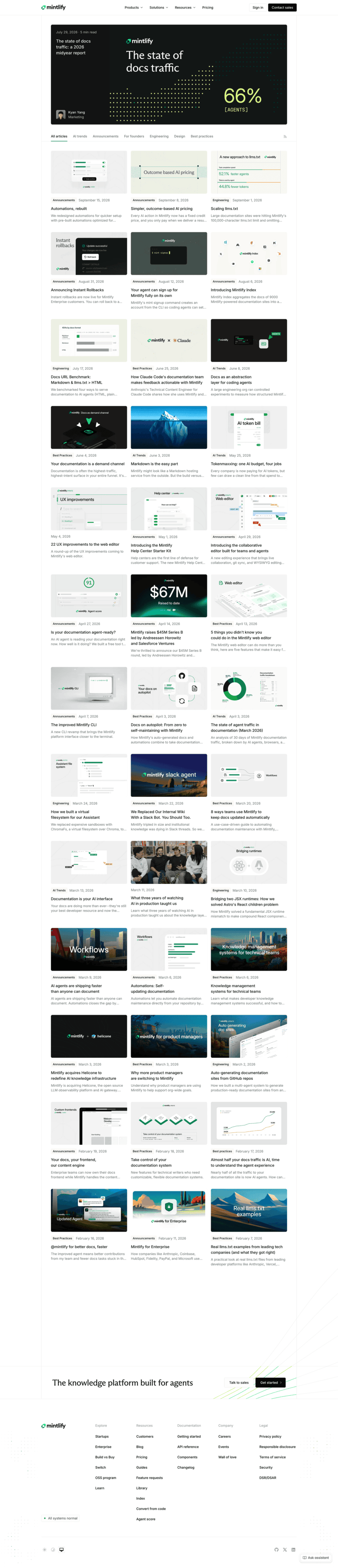 Mintlify blog website preview