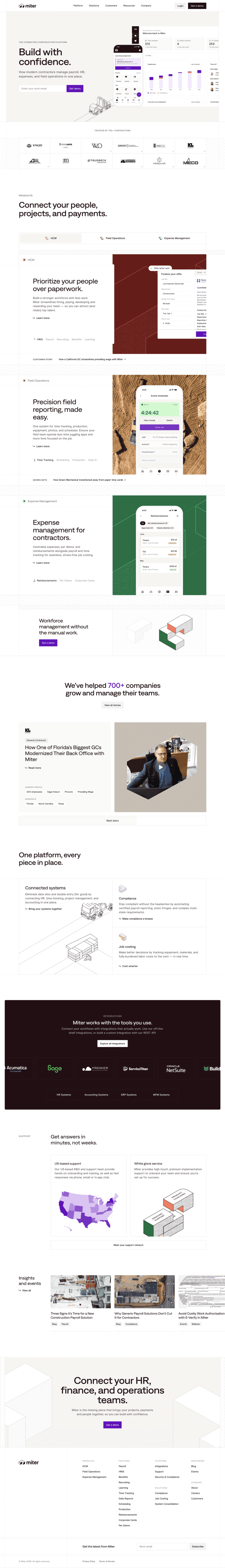 Miter landing page website preview