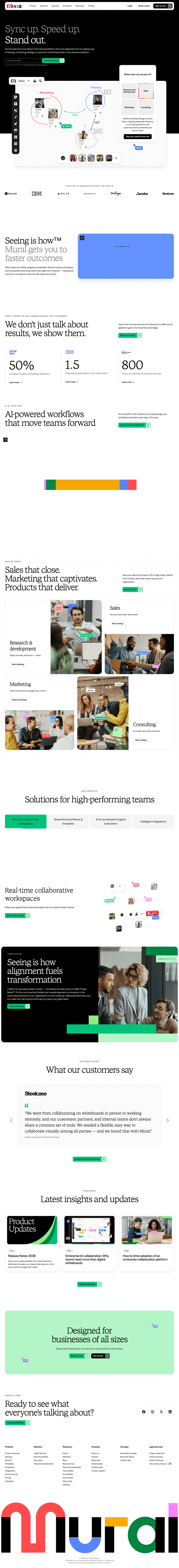 Mural landing page full-page website screenshot