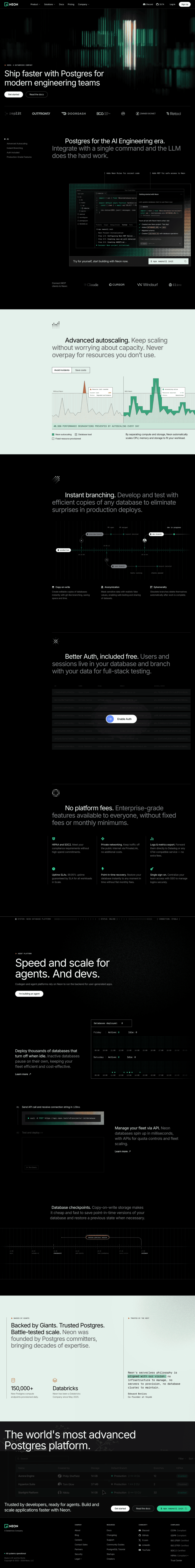 Neon landing page website preview
