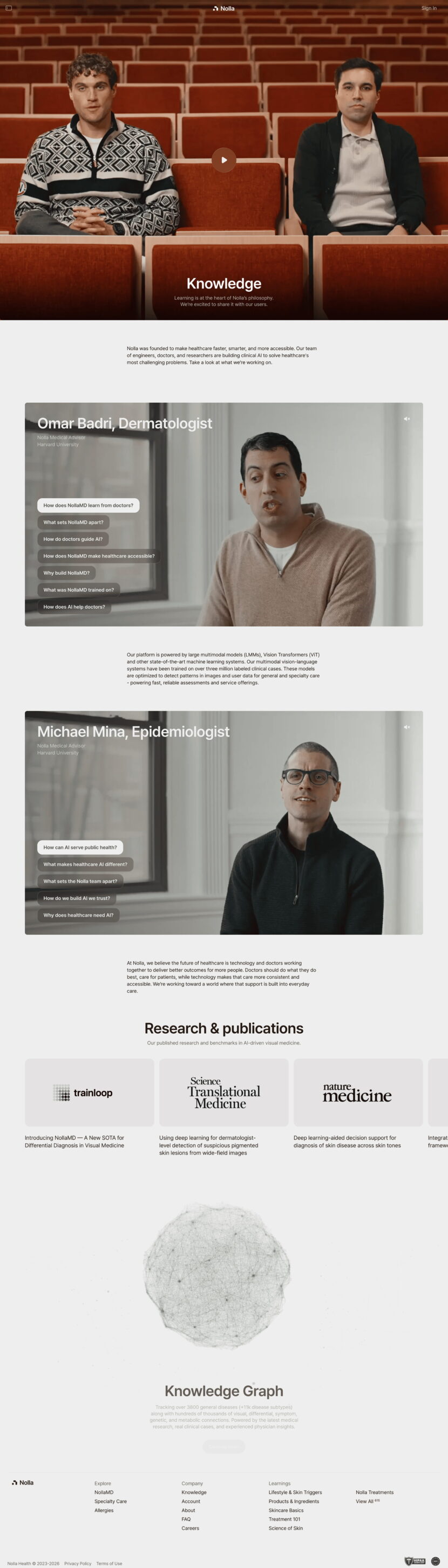 Nolla FAQ website preview
