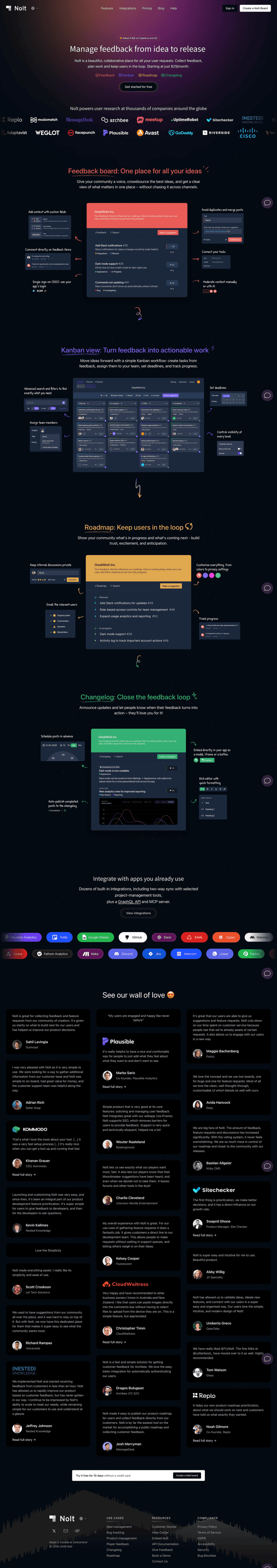 Nolt landing page website preview