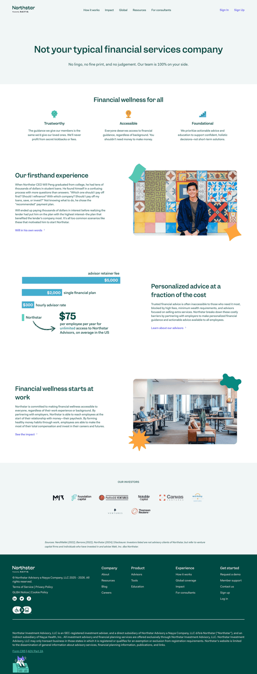 Northstar about us website preview