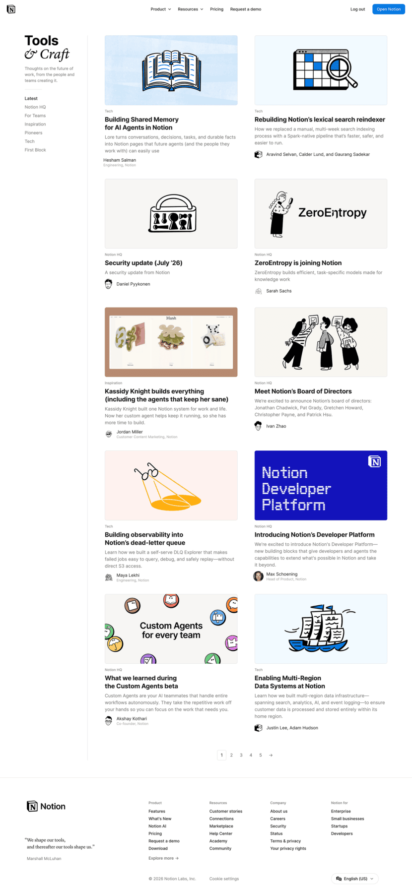 Notion blog full-page website screenshot