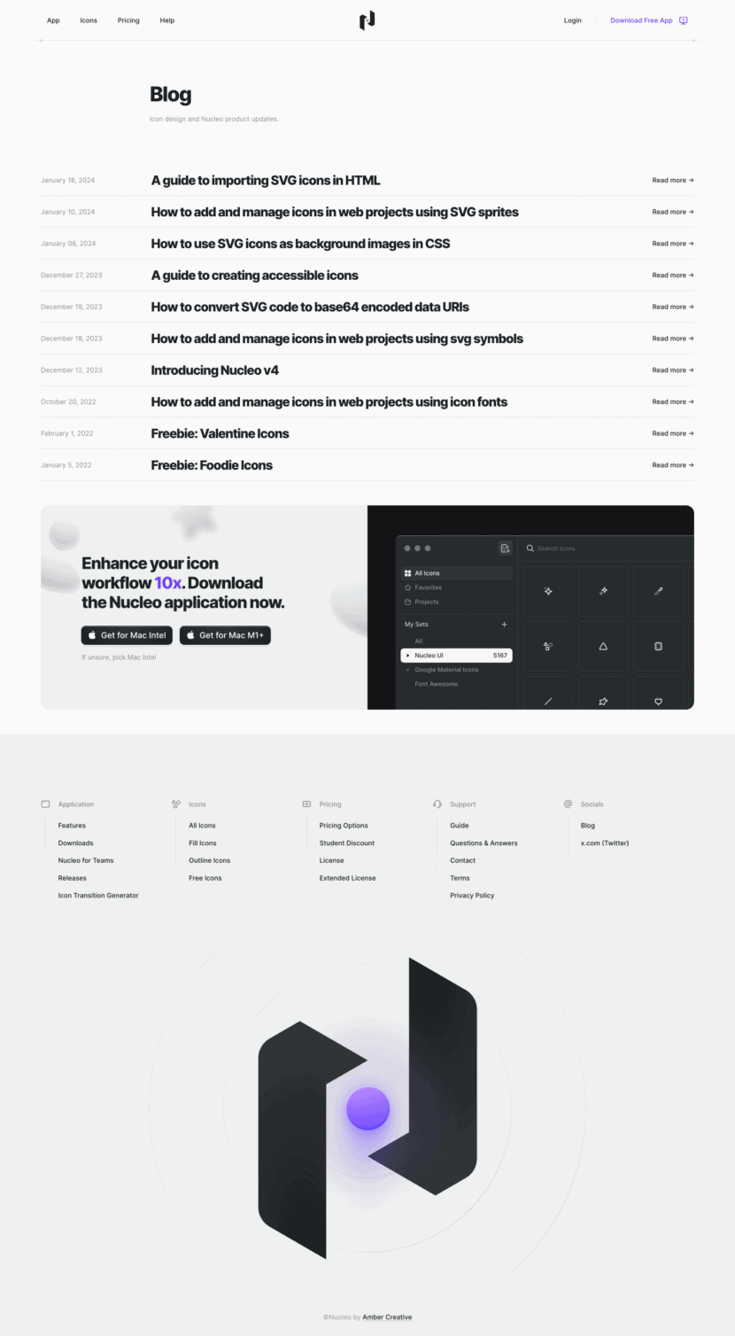Nucleo blog website preview