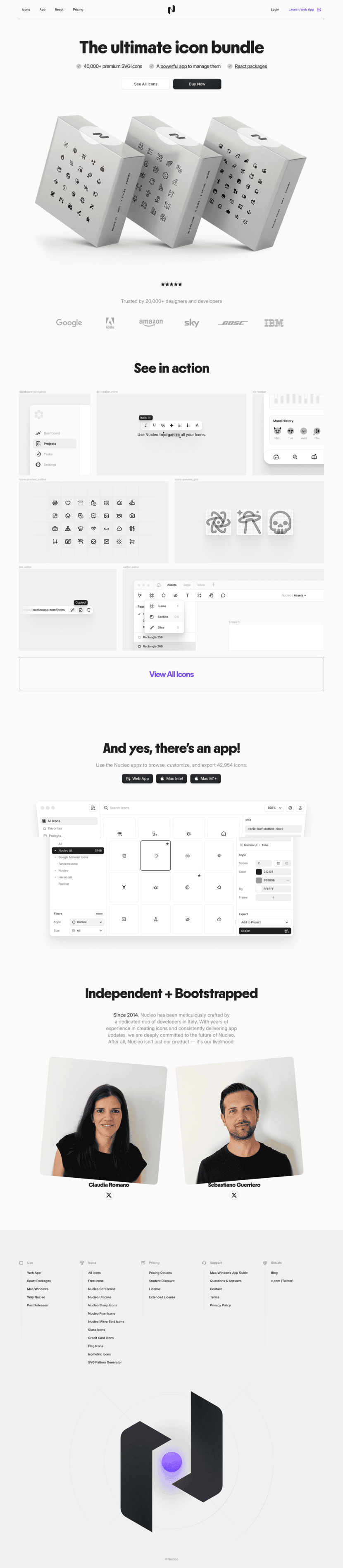 Nucleo landing page website preview