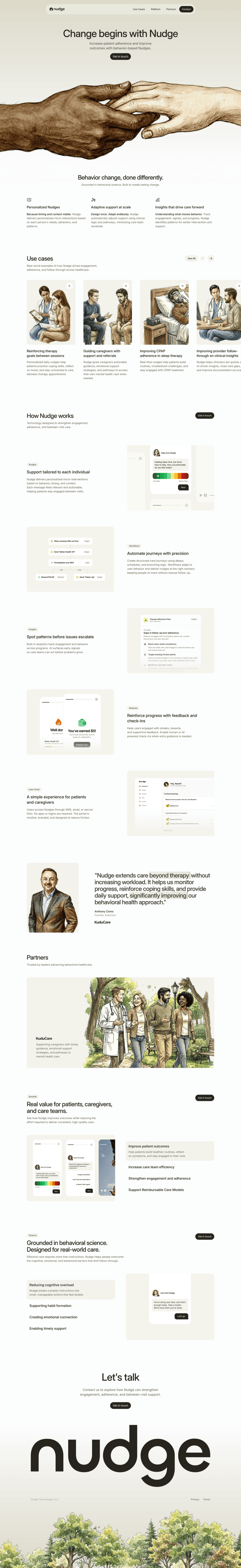 Nudge landing page website preview