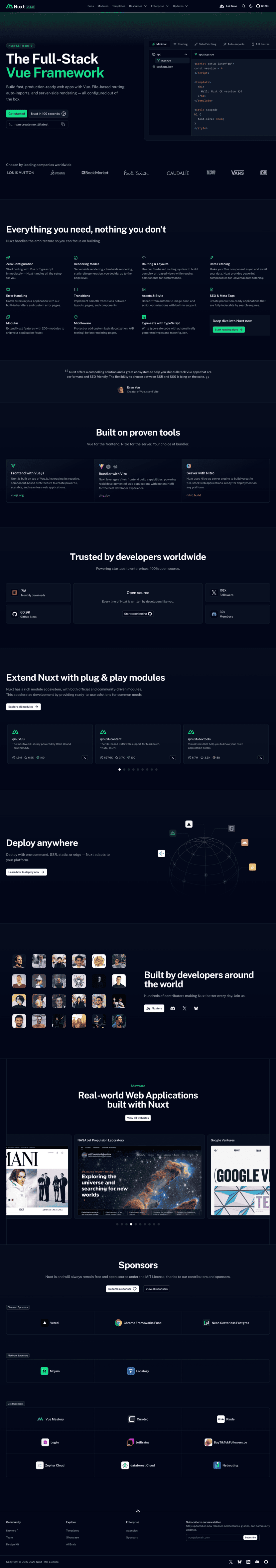 Nuxt landing page website preview