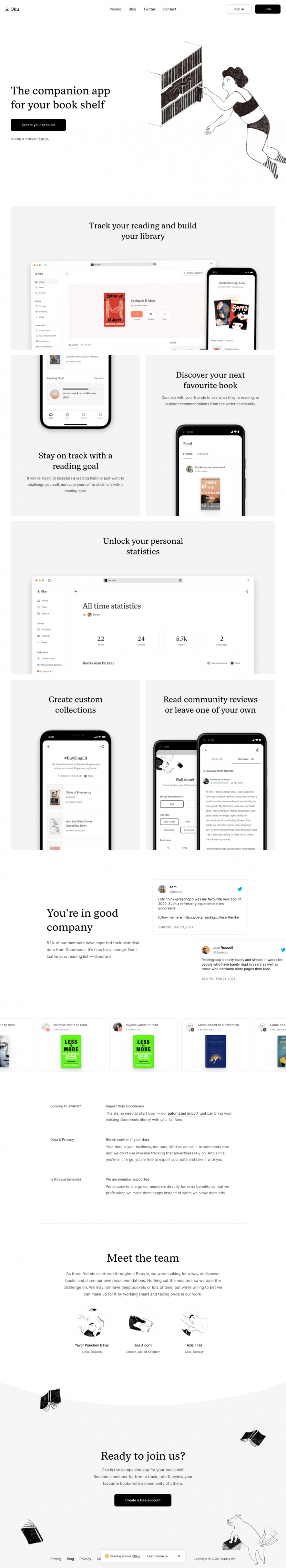 Oku landing page website preview