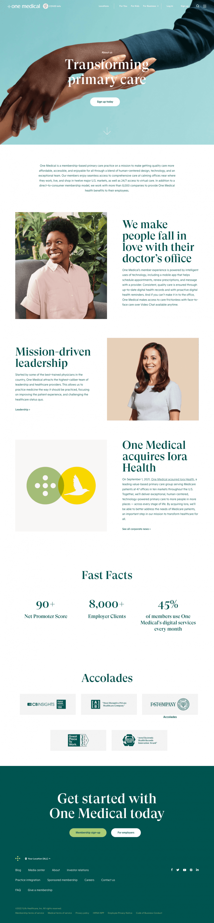 One Medical about us website preview