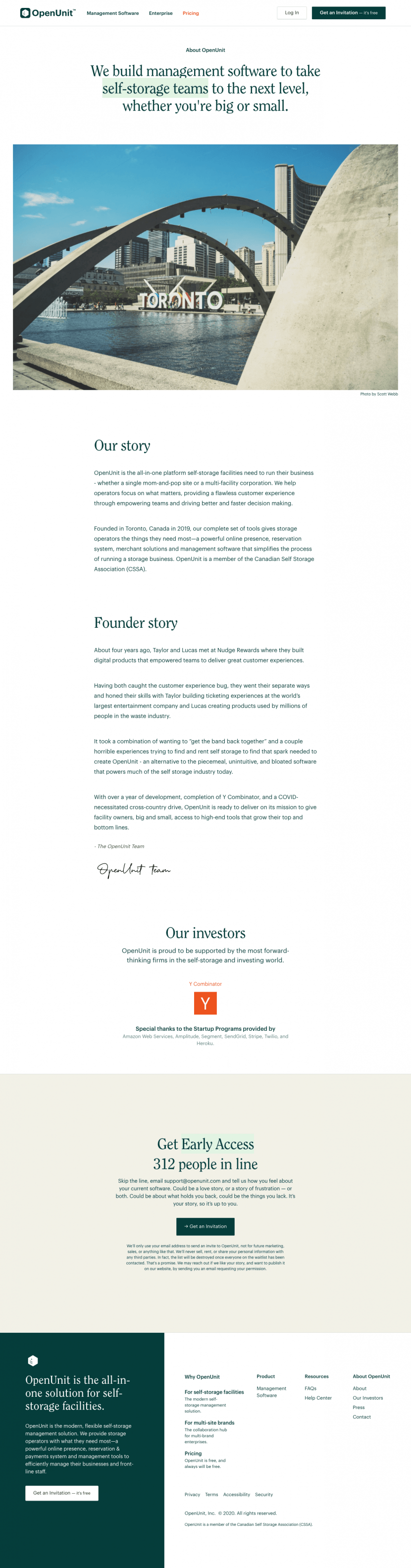 OpenUnit about us website preview