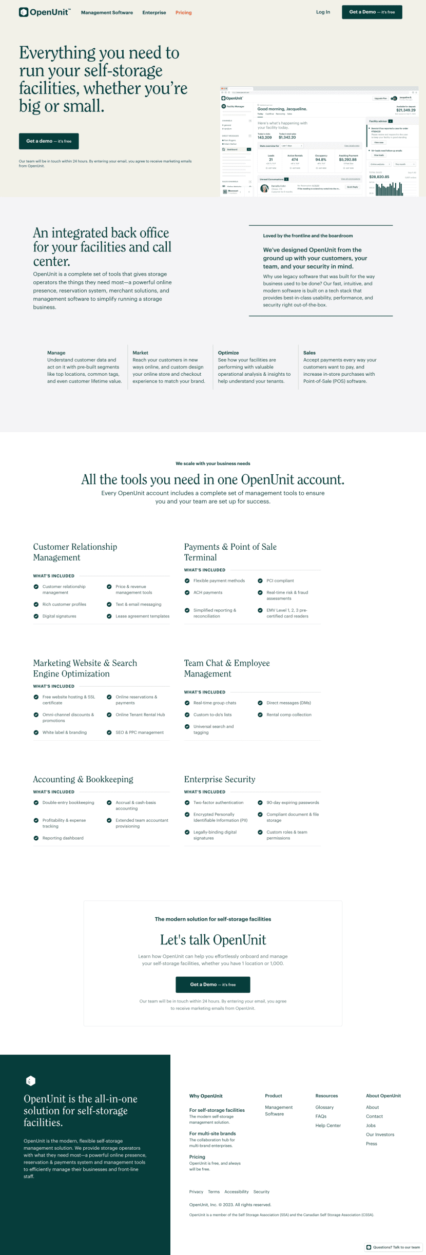 OpenUnit landing page website preview