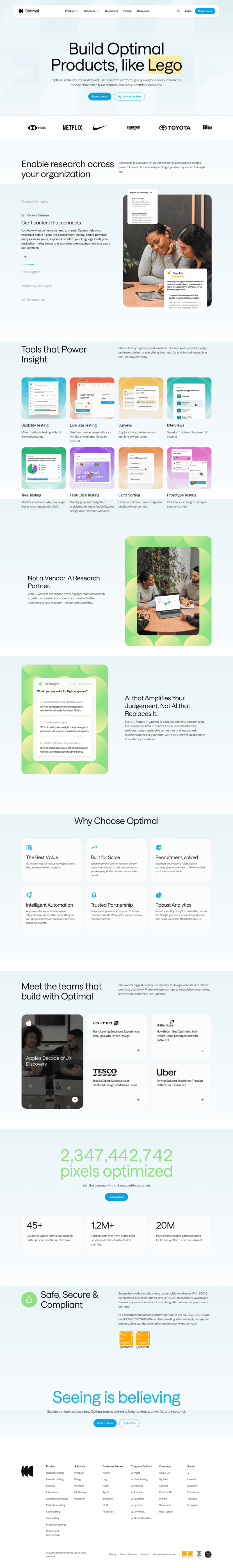 Optimal Workshop landing page full-page website screenshot