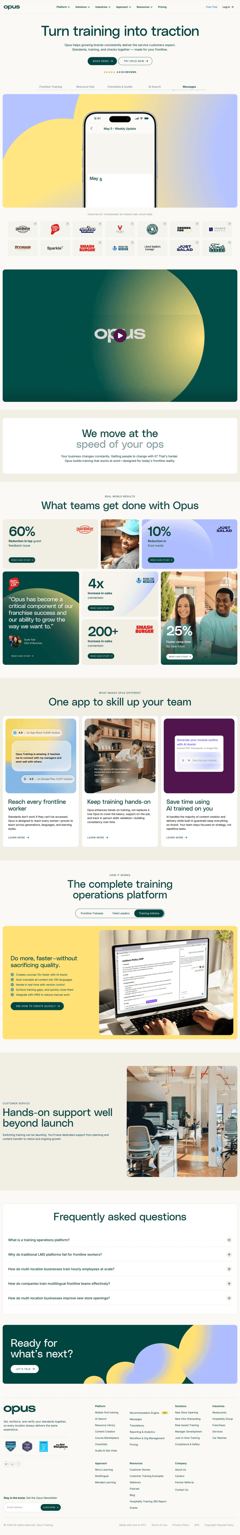 Opus landing page website preview