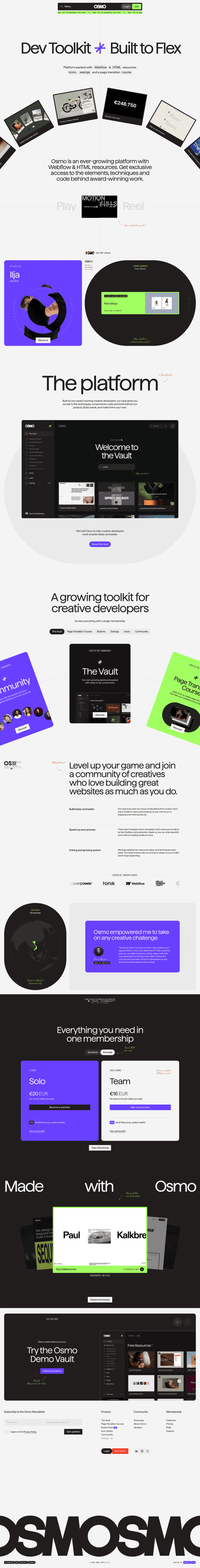 Osmo landing page website preview