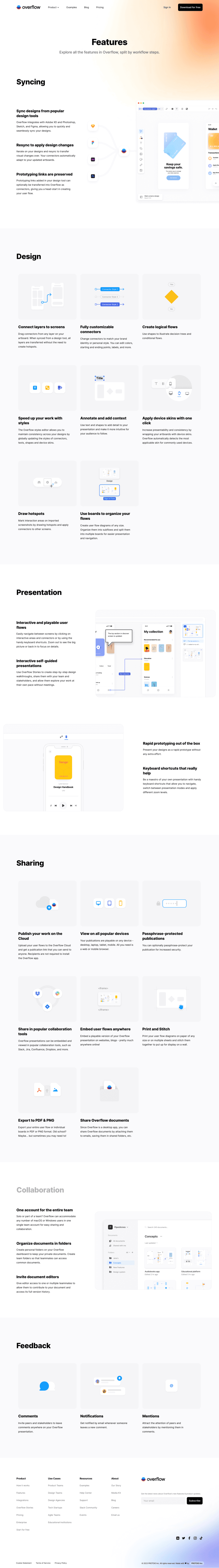 Overflow features website preview