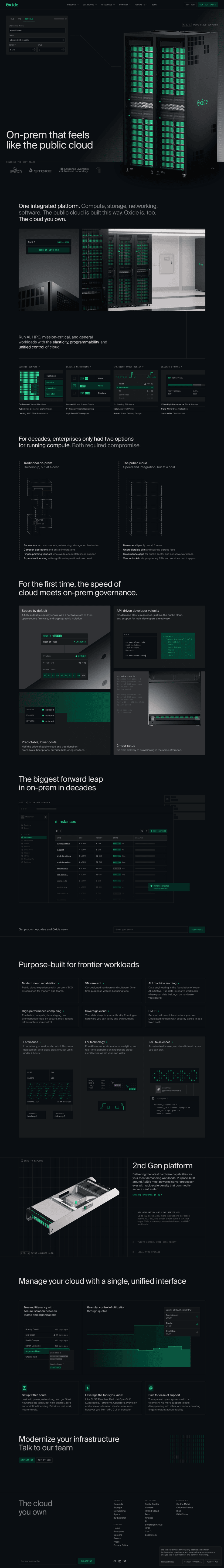 Oxide landing page website preview