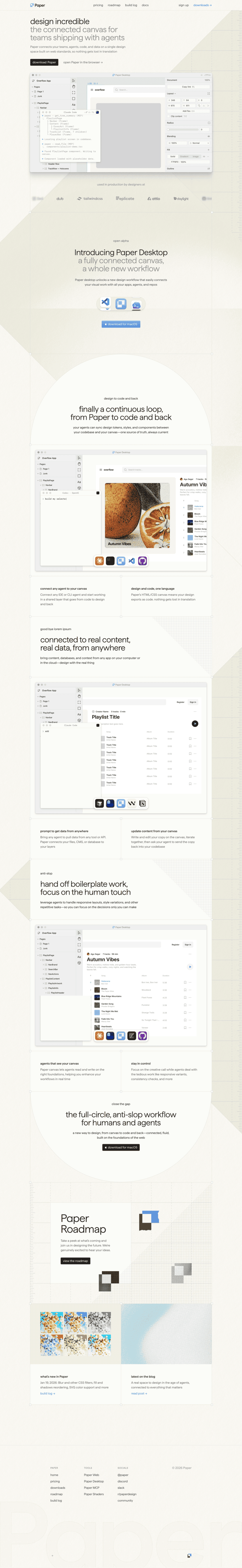 Paper landing page website preview