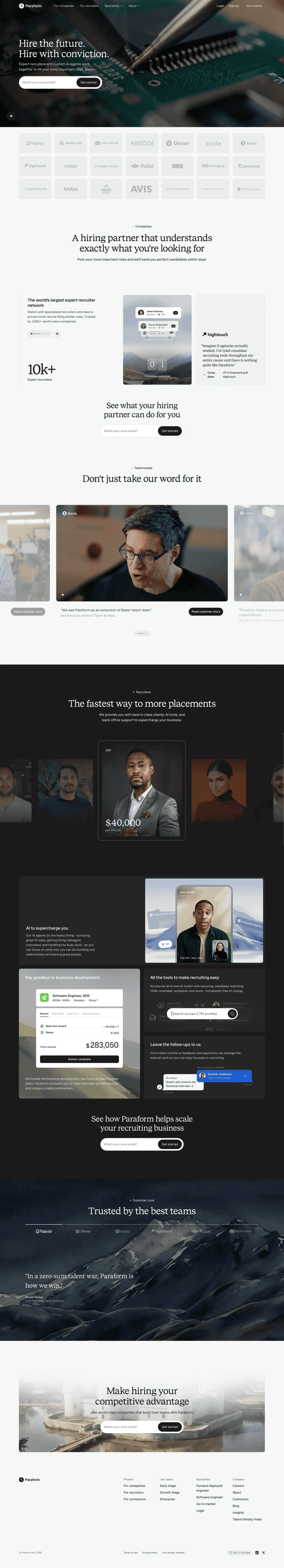 Paraform landing page website preview