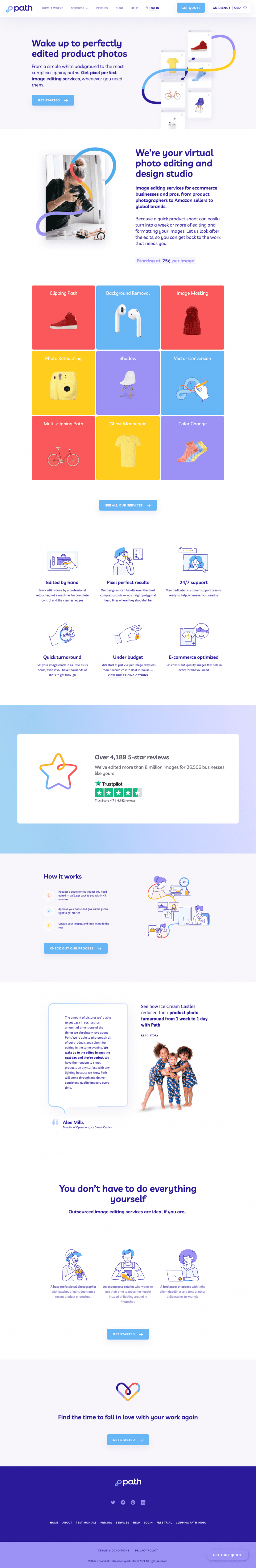 Path landing page website preview