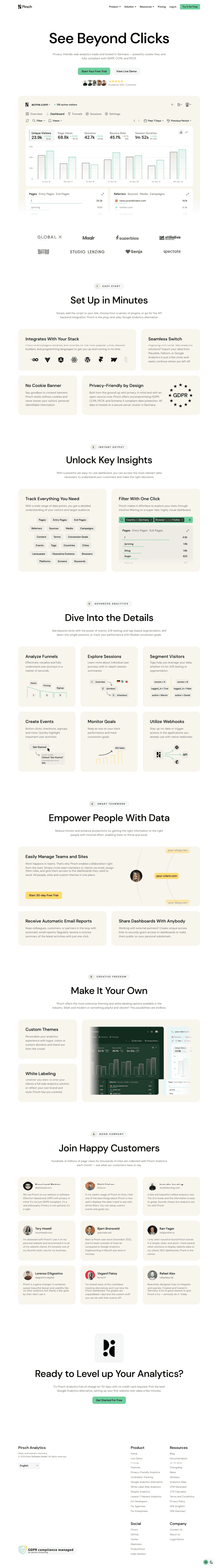 Pirsch landing page website preview